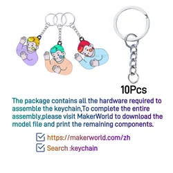 Creative DIY 3D Printing Set with LED Light and Wireless Charging Mouse Accessory (Key Chain)