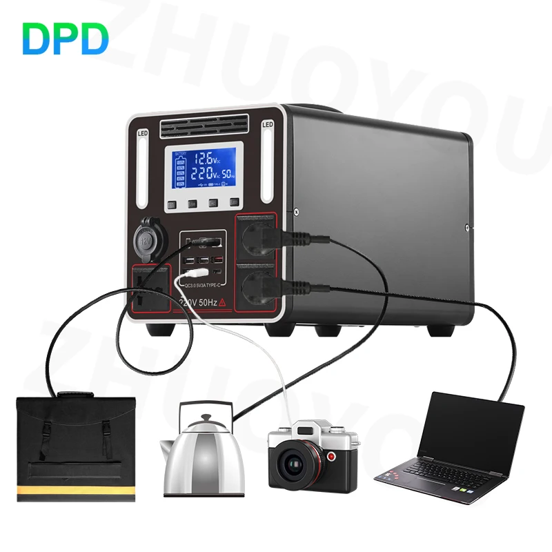 

USB Outputs Mobile System 600W 1000W 3000W Portable Power Station With Solar Panel Charger Lifepo4 Power Bank Power Station