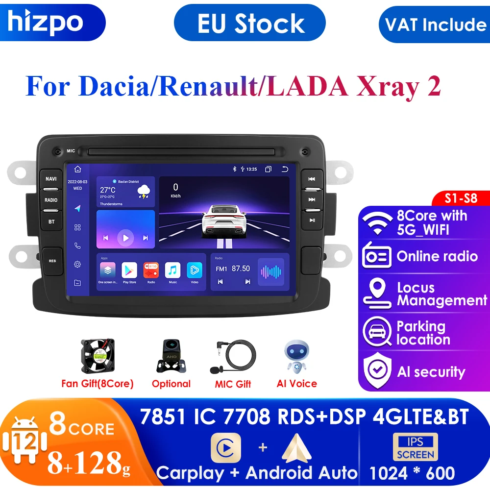 4G Dsp 2Din Android Autoradio Gps Per Dacia Logan Dokker Duster Sandero Lodgy Renault Captur Symbor Duster Lada Xray 2 Autoradio