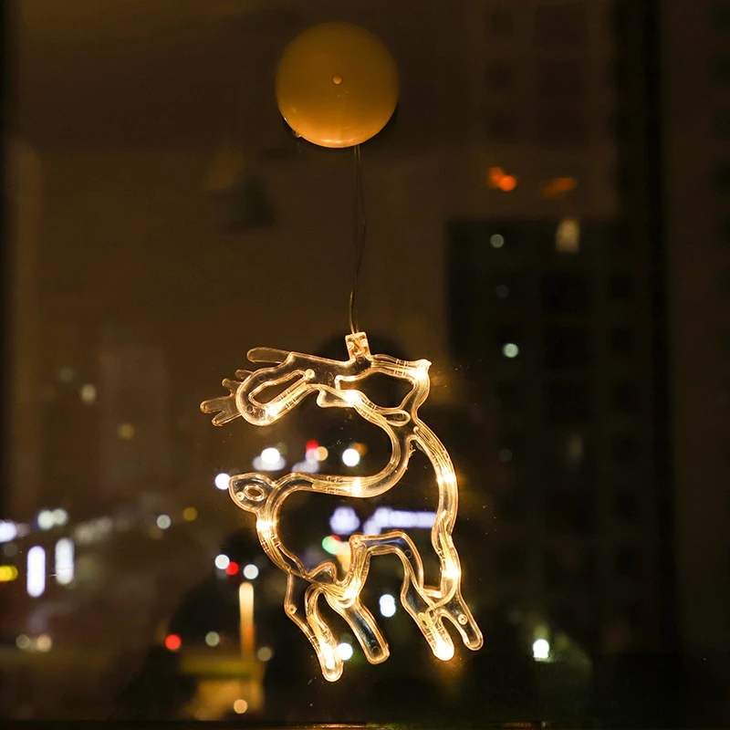 Christmas Decoration Light LED Fairy String Curtain Light Xmas Tree Deer Star Garland Lighting Window Battery Powered Decor Lamp