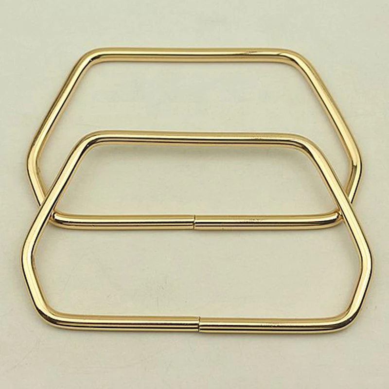 Maniglia in metallo trapezoidale esagonale da 11,7 cm per borse Borsa fai da te Accessorio Borsa Tracolla Oro Argento Telaio per borsa Hardware per bagagli - immagine 4