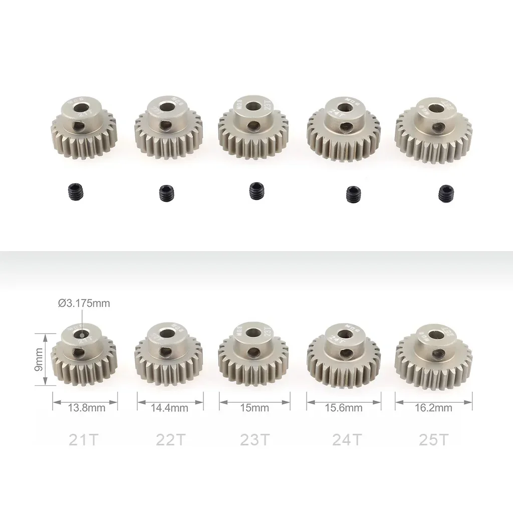 M 0,6 13T 16T 17T 18T 21T 22T 23T 27T 28T 29T 32T 33T Metall Ritzel Motor Getriebe 3,175mm Welle für 1/10 RC Auto Modell Motor Teile – Detail 6