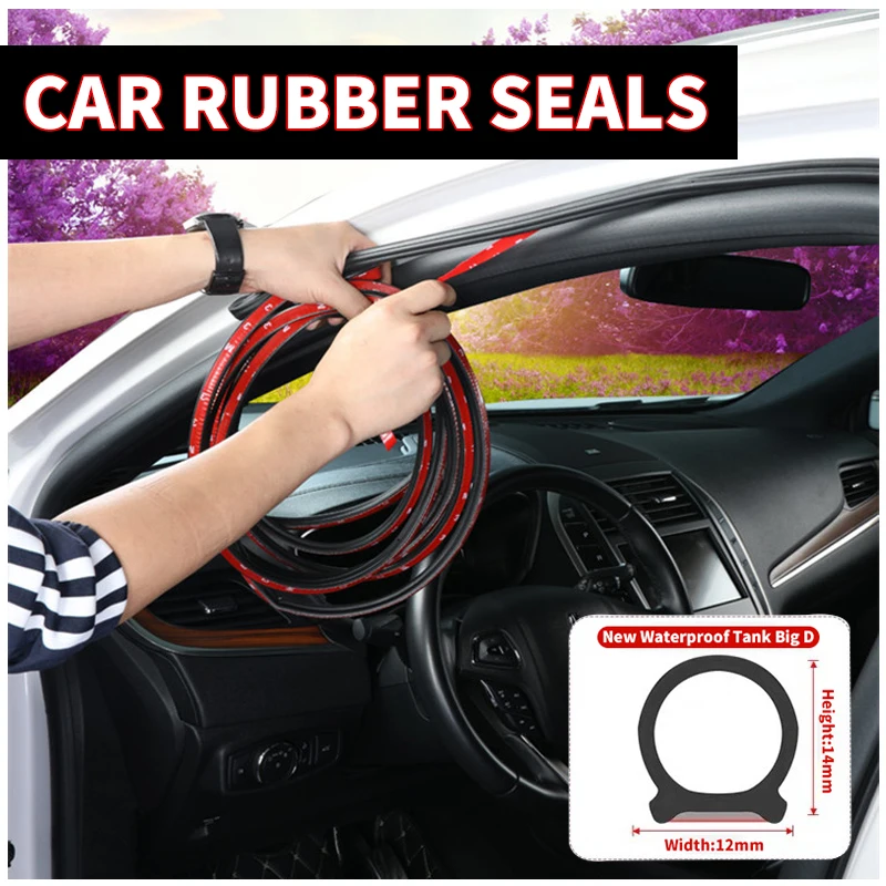 

1-5m Car Dashboard Sealing Strip Universal Auto Sticker Rubber Seals Noise Insulation Car Door Hood Seal Strip Car Accessories