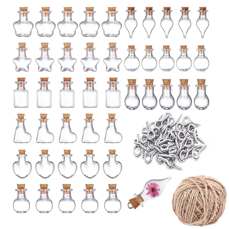 Mini Glass Bottles 10Pcs Empty Sample Jars Mini Cork Glass Vials Wedding DIY Drift Bottle Wishing Bottle Perfume glass bottles mini glass bottles mini perfume bottles