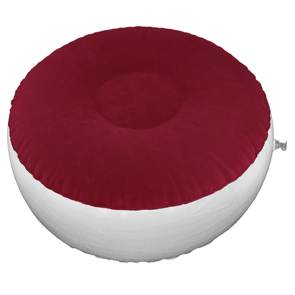 Inflatable Folding Ottoman Air Chair Sofa Flocking Portable Lightweight Camping Seat for Balcony Bedroom Outdoor Fishing