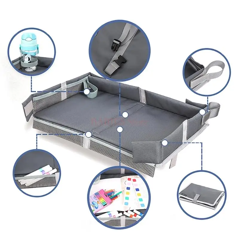Multifunction Children airplanes Play Tray Small Fold Up Designs Desk with Adjustable Angles for Comfortable Use onboards