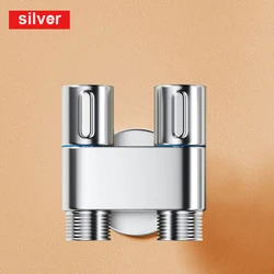 Hygienic Wall-Mounted Shower Toilet Bidet Sprayer with Double Outlet Valve - G1/2 (Silver-dual control)