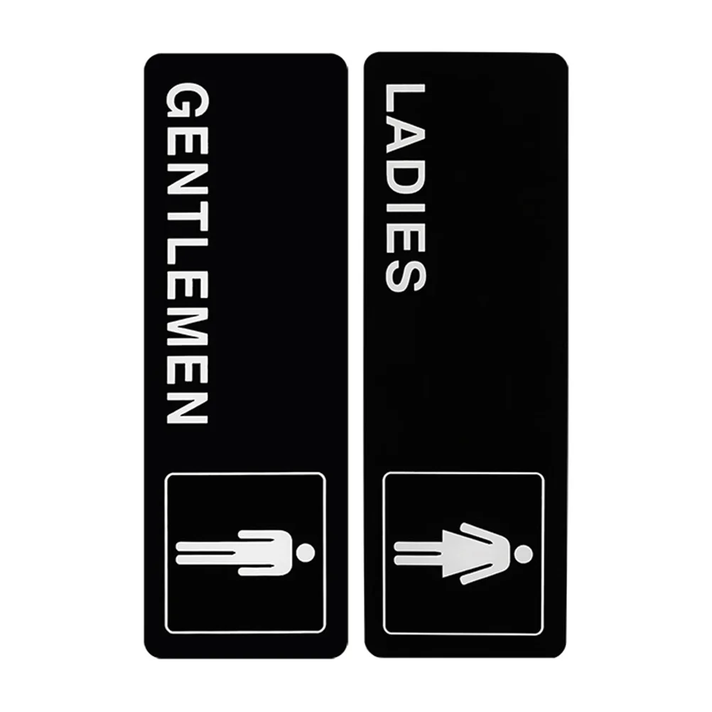 

2pcs Gentlemen's and Women's Toilet Signs Adhesive Bathroom Door Signs Toilet Sign for Business