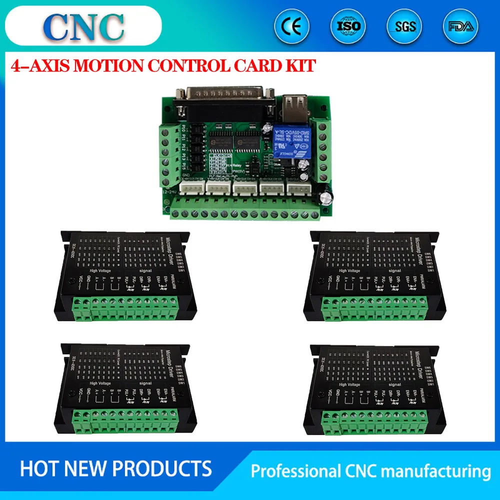 CNC-kit-4-axis-Mach3-motion-control-board-TB6600-stepper-motor-driver ...