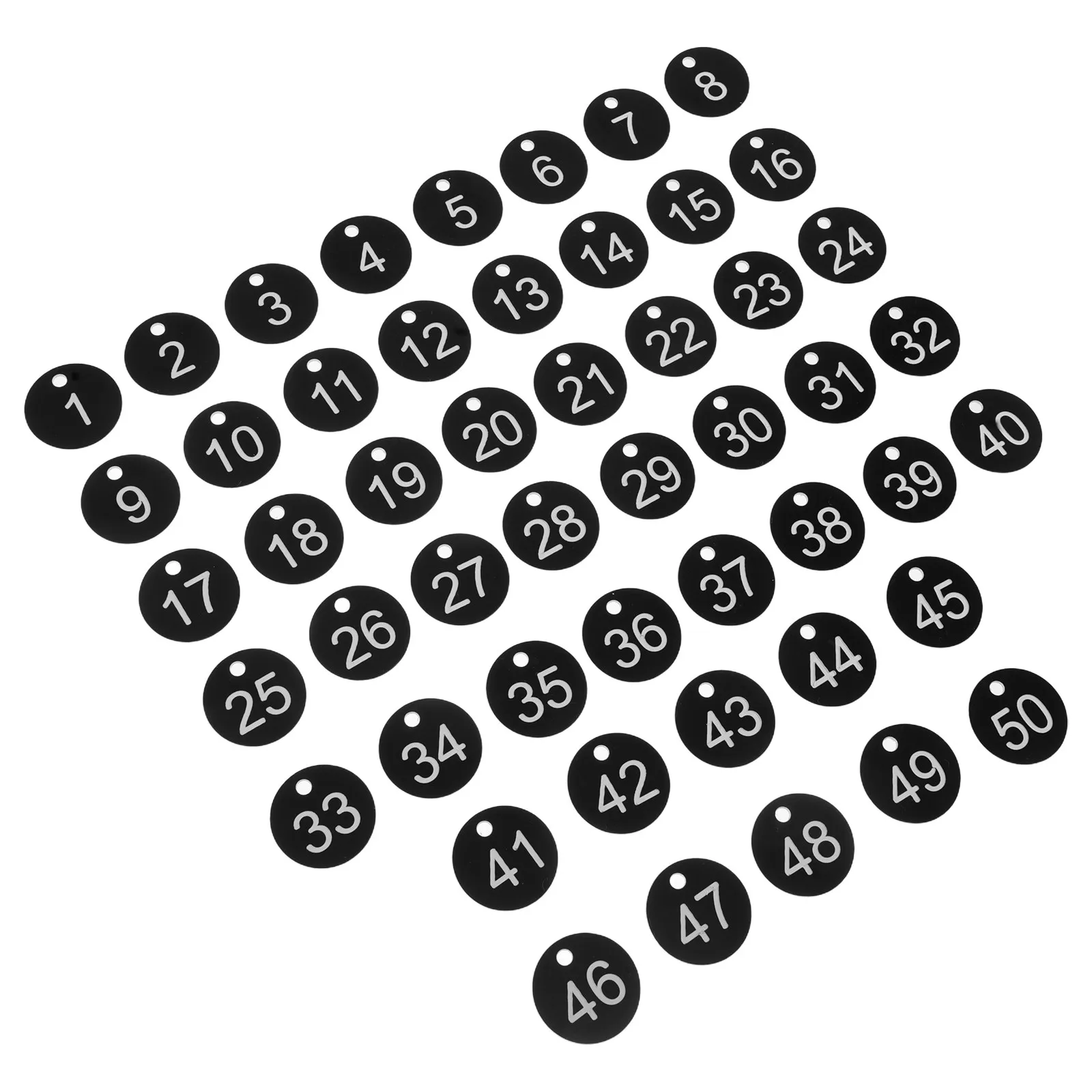 50Pcs 번호가 매겨진 키 태그 플라스틱 식별 라벨 새겨진 숫자 키 정리용 둥근 구멍 보관 마커 키체인