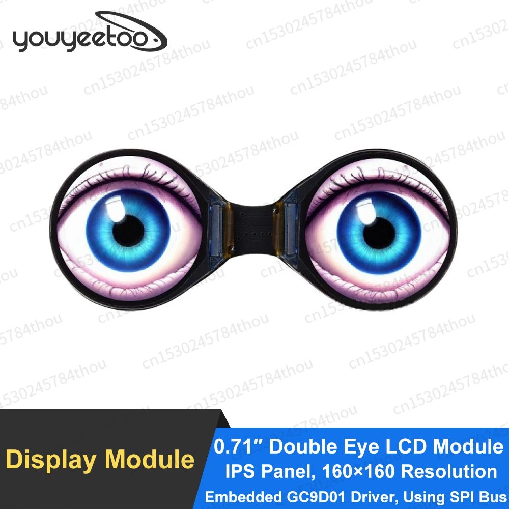 Waveshare 0.71inch Double Eye Round LCD Display - 160x160 IPS, SPI, For ESP32/Arduino