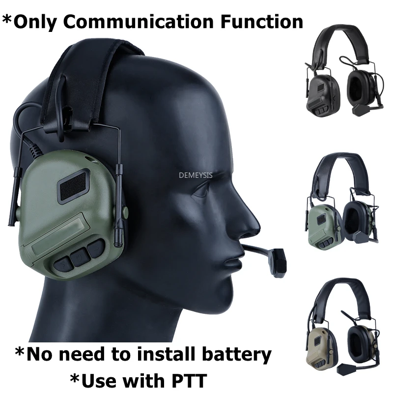 Tactical Headset With Ptt Shooting Earmuff Outdoor Sports Protective