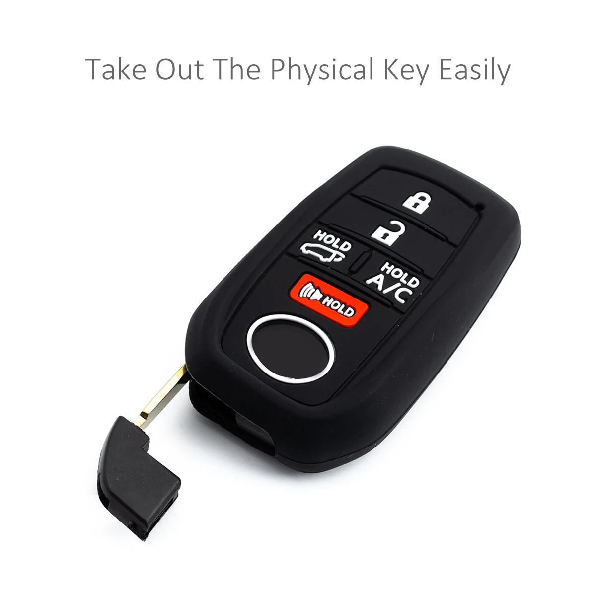 Silica Gel 5 Button Car Key Case Fob Chain Cover Toyota RAV4 Prime bZ4X Subaru Solterra 2025 key case key case cover car key shell remote control case cover