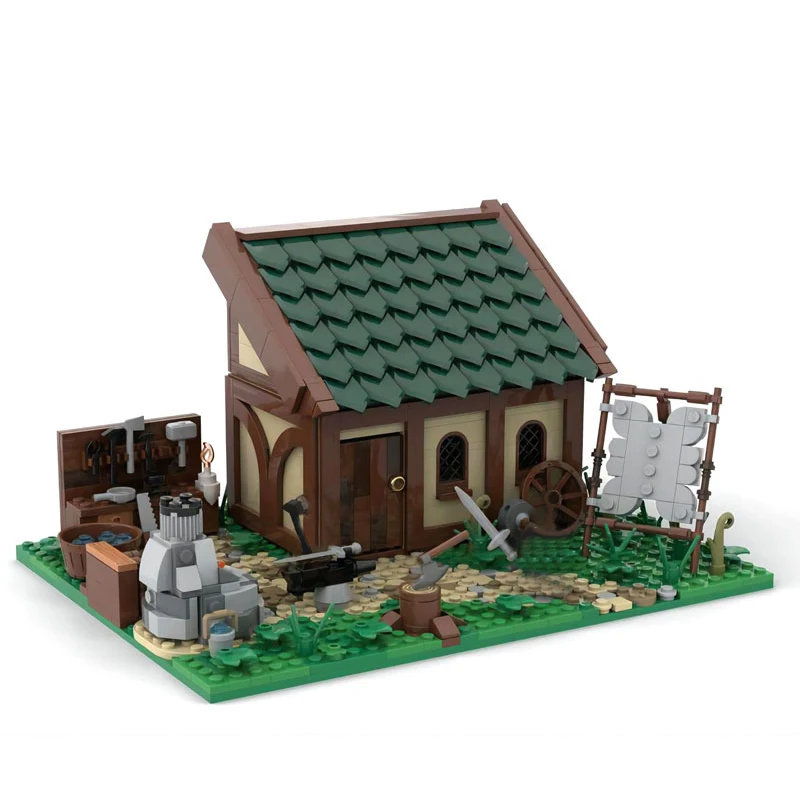 

Креативная модель средневекового замка MOC, строительные блоки для дома, кубики, сборные игрушки для детей, подарки