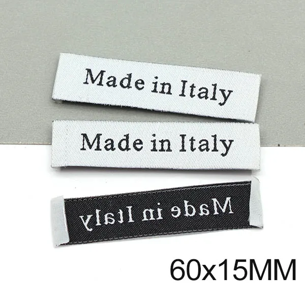 50Pcs Made In Italy/France/Russia Labels Black White Clothing Tags Handmade Labels For Clothes Hats Bags Garment Accessories
