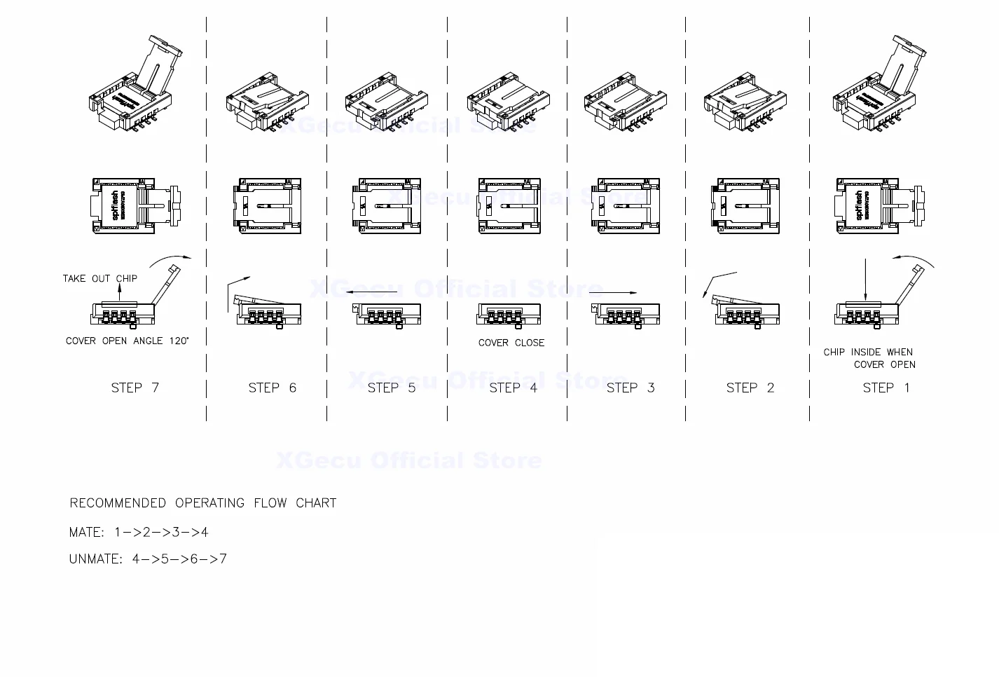 QFN8 /WSON8/MLF8/MLP8/DFN8 à DIP8 prise/adaptateur universel deux-en-un pour les puces 6x5MM et 8x6MM prise flash BIOS SMT