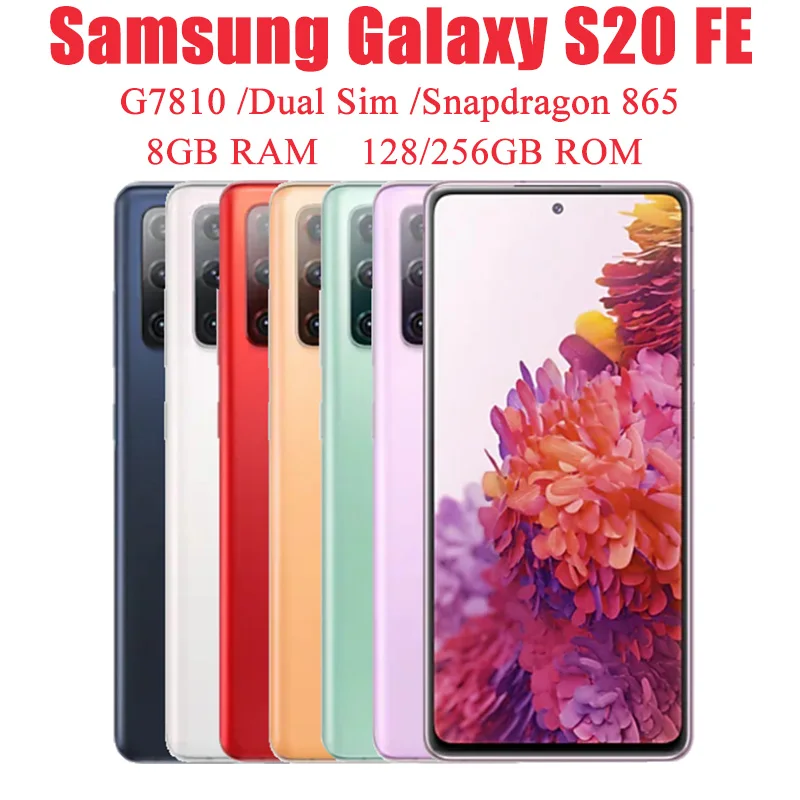 

Original Unlocked Samsung Galaxy S20 FE 5G G7810 Dual Sim S20FE 6.5" RAM 8GB ROM 128/256GB Snapdragon 865 NFC Octa Core 5G Phone