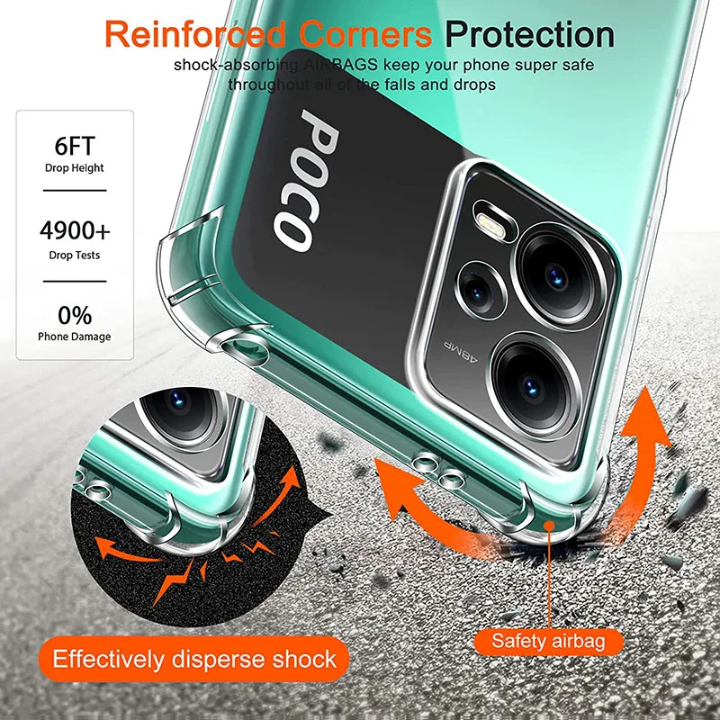Ultra-Thin Transparent Shockproof TPU Soft Back Phone Case