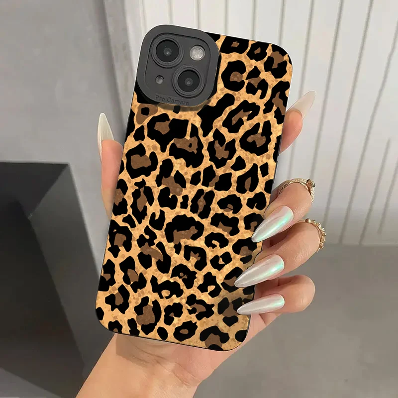 thumbnail image 1 of Funda de teléfono con estampado de leopardo, carcasa a prueba de golpes para iPhone 15, 14, 13, 12, 11, 16 Pro Max, XS, X, XR, 7, 8 Plus, SE 2, 1 of 5
