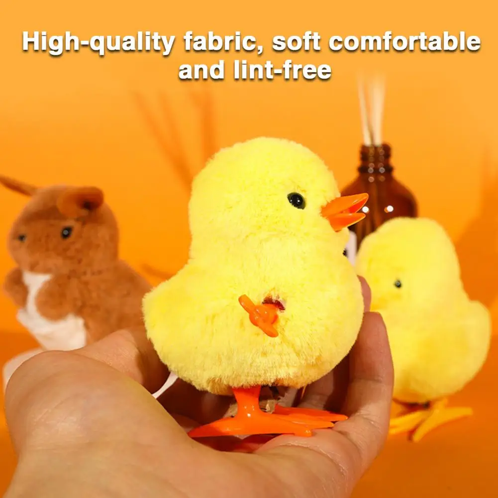 

Shape Plush Toy Educational Wind-up Chick Plush Toy for Toddlers Cute Stuffed Duck Bunny Kangaroo Doll for Tummy Time Crawling