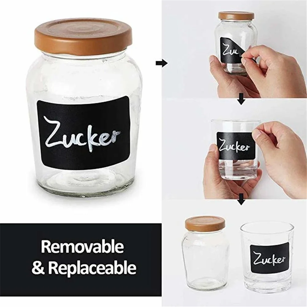 Label Stickers Jars Labels Erasable Chalkboard Label Waterproof Sticker Craft Kitchen Blackboard Sticker Bottles Tag Marker 120pcs/roll