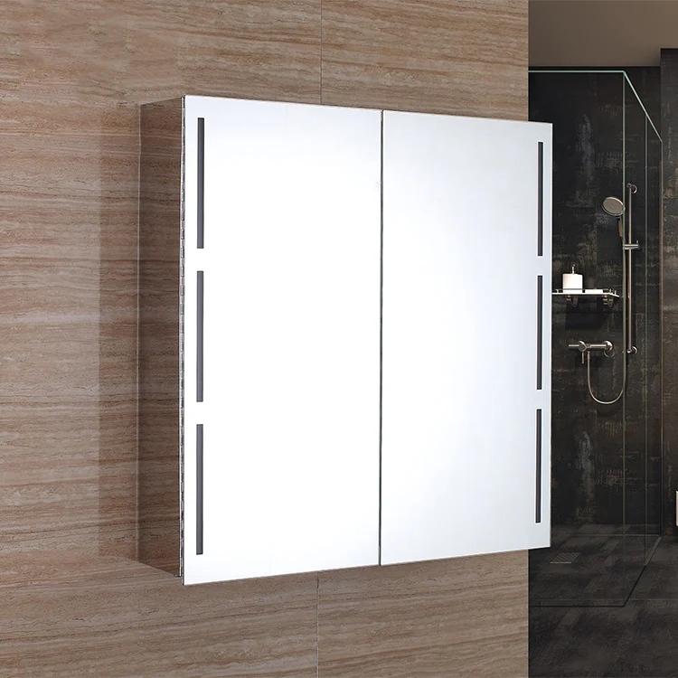 

Factory Direct Sale Two Doors LED Mirror Bathroom Mirror Cabinet With Motion Sense Switch