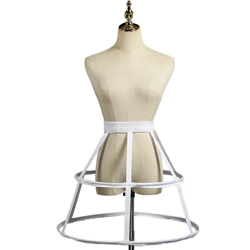 Women White Crinoline Petticoat 2 Hoops Short A-Line Underskirt for Girls Wedding Bridal Dresses