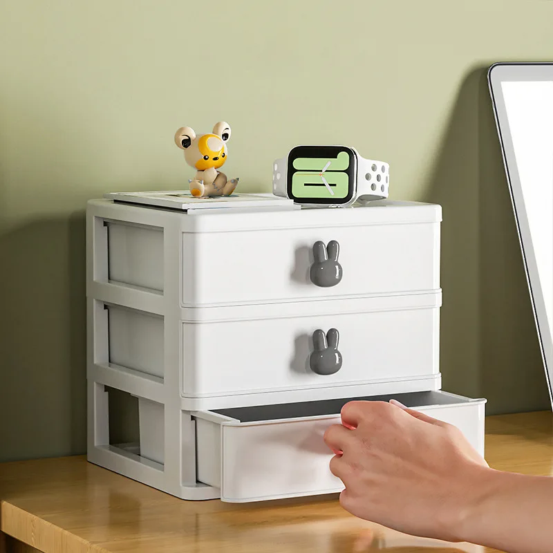 Description Picture 5 of itemTransparent Desk Organizer Drawer Cute Plastic Clear Organizing Boxes Stationery Storage Box Container for Home School Office