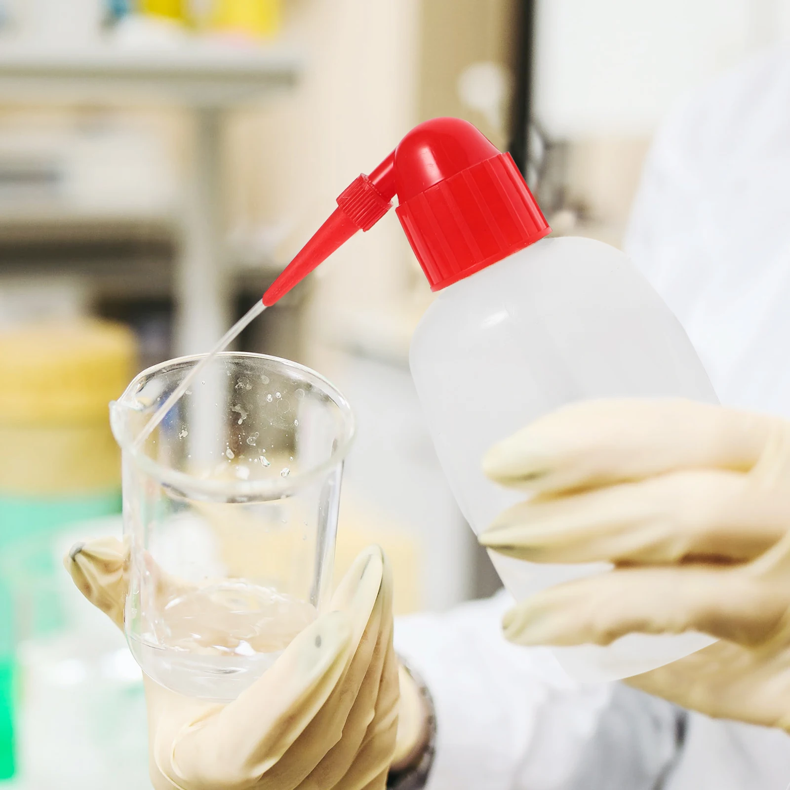 2 Flaconi Di Lavaggio Da 250 Ml - Per Laboratorio Con Scala E Bocca Stretta