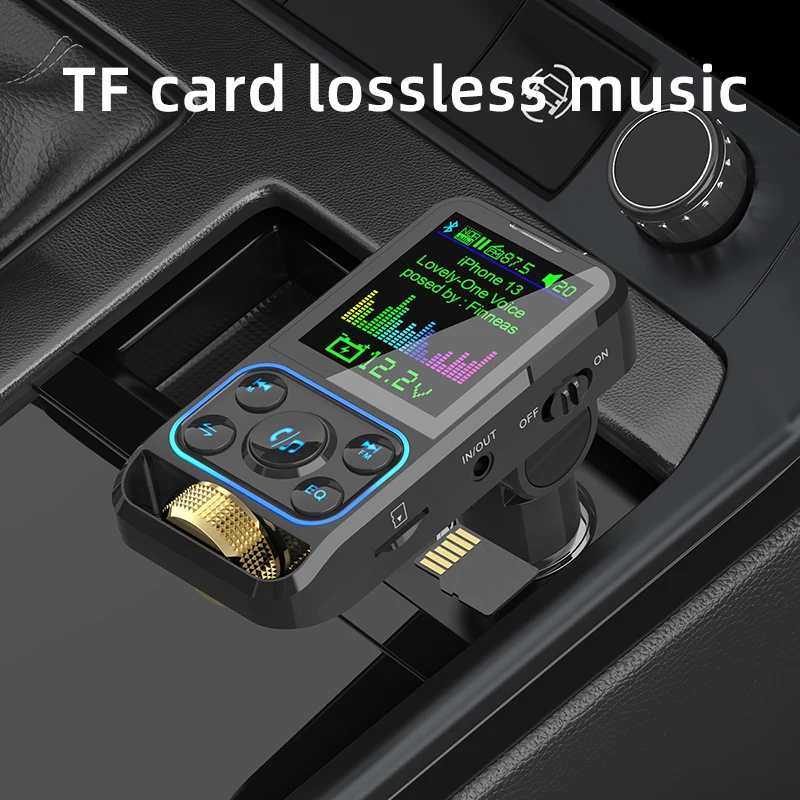 Car Fm Transmitter Wireless Mp3 Player Handsfree Compatible Bluetooth 5.3  Aux Audio Dual Usb Qc3.0 Type-c Quick Charge Car Kit - Fm Transmitters -  AliExpress