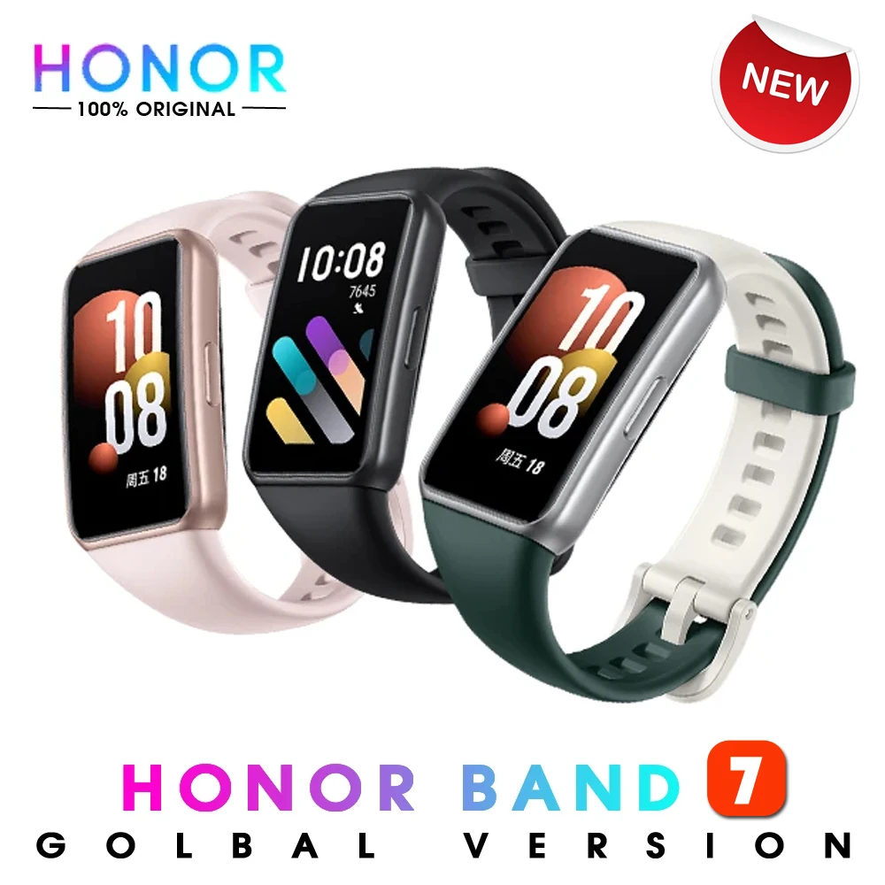 Global Version Honor Band 7 Smart band Sleep Blood Oxygen Heart Rate  Monitor 1.47'' AMOLED Screen Bluetooth 5.0 Sports Smartwatch