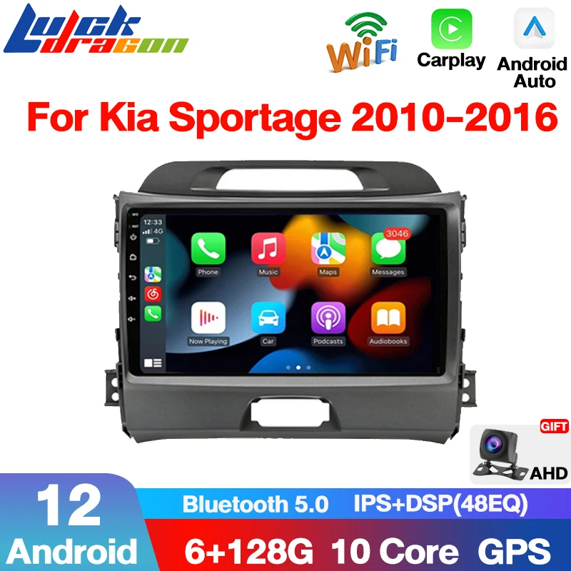 2 Din Carplay Autoradio Per Kia Sportage 2010 2011 2012 2013 2014 2015 2016 Auto Android 12 Radio Lettore Multimediale Video Gps 4G