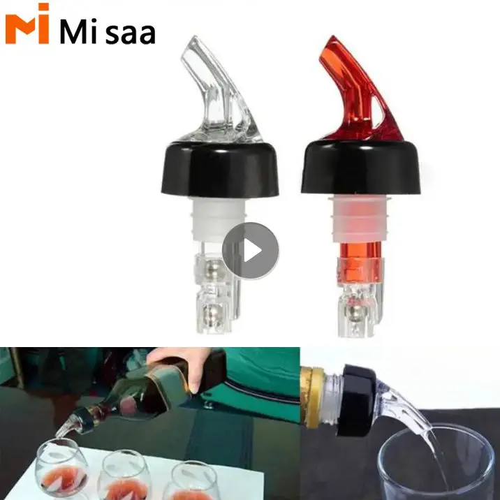 Set Di 6 Dosatori Per Liquori Da 30 Ml Con Beccuccio, Versatori Automatici In Plastica Trasparente Con Tappo, Incluso 1 Versatore In Acciaio Inox - 2