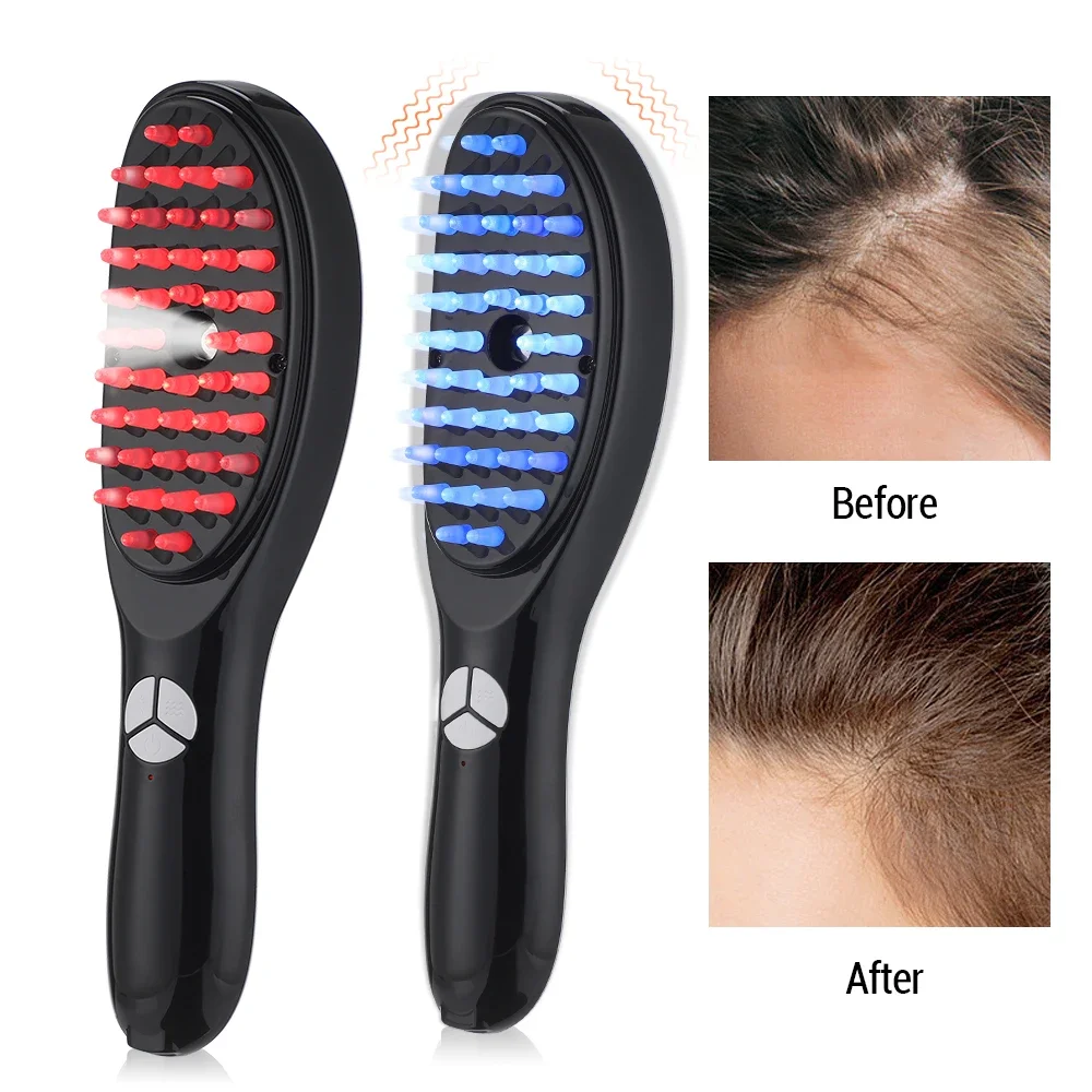 Electric Massage Comb 3 Mode Hair Oil Applicator Hair Growth Massager Soft Scalp Head Fluid Brushes Negative Ion Massage Combs