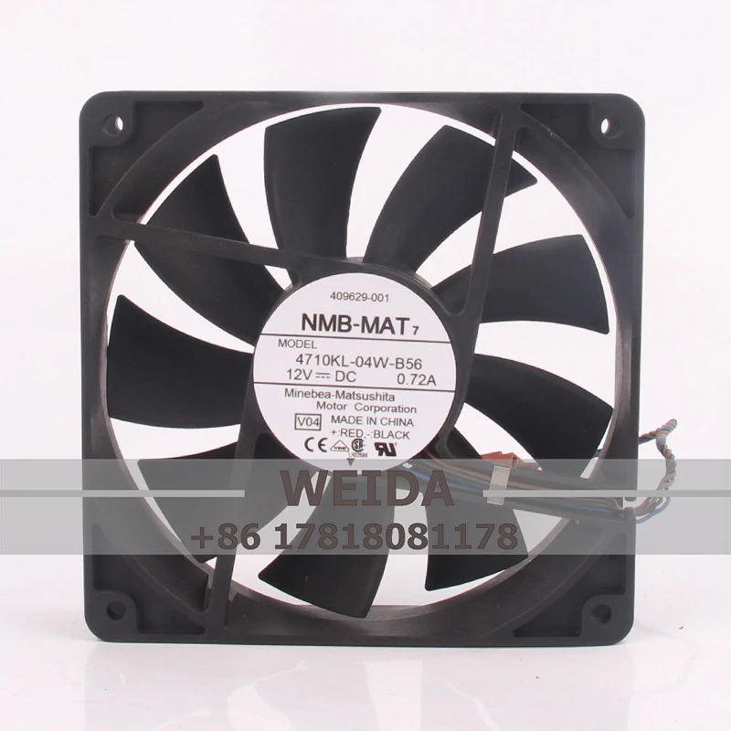 

4710KL-04W-B56 Case Cooling fan for NMB DC12V 0.72A 120x120x25mm 12CM 12025 4-wire Temperature Controlled Centrifugal Exhaust