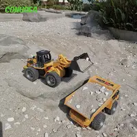 Huina 1532 Rc Truck Tractor 1:18 6Ch Alloy Shovel Remote Control Truck Engineering Bulldozer Model Toy Toys for Boys Kids Gift 1