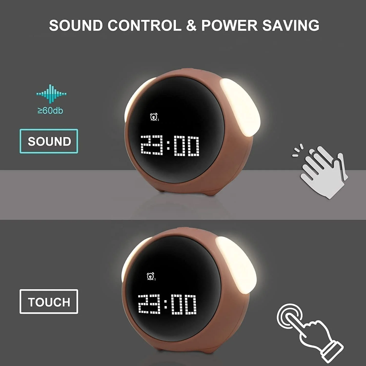 Child Alarm Clock Digital Emotion Table Clock With Light Living Room Bedroom Desktop Cute Cartoon Alarm for Kids