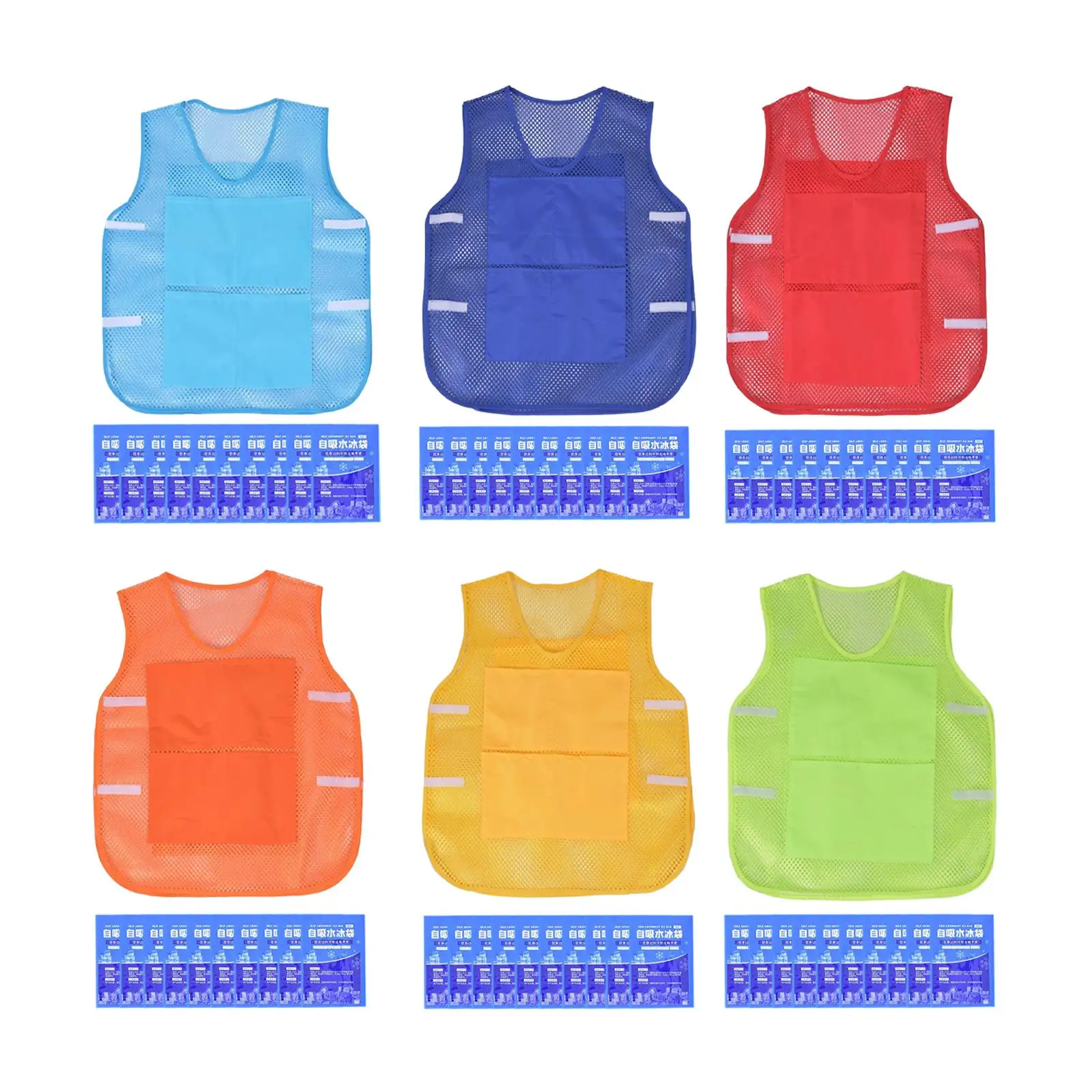 냉각 아이스 조끼 재사용 가능한 아이스 팩 다기능 남성 여성 여름 낚시 창고 하이킹 피크닉 사이클링용