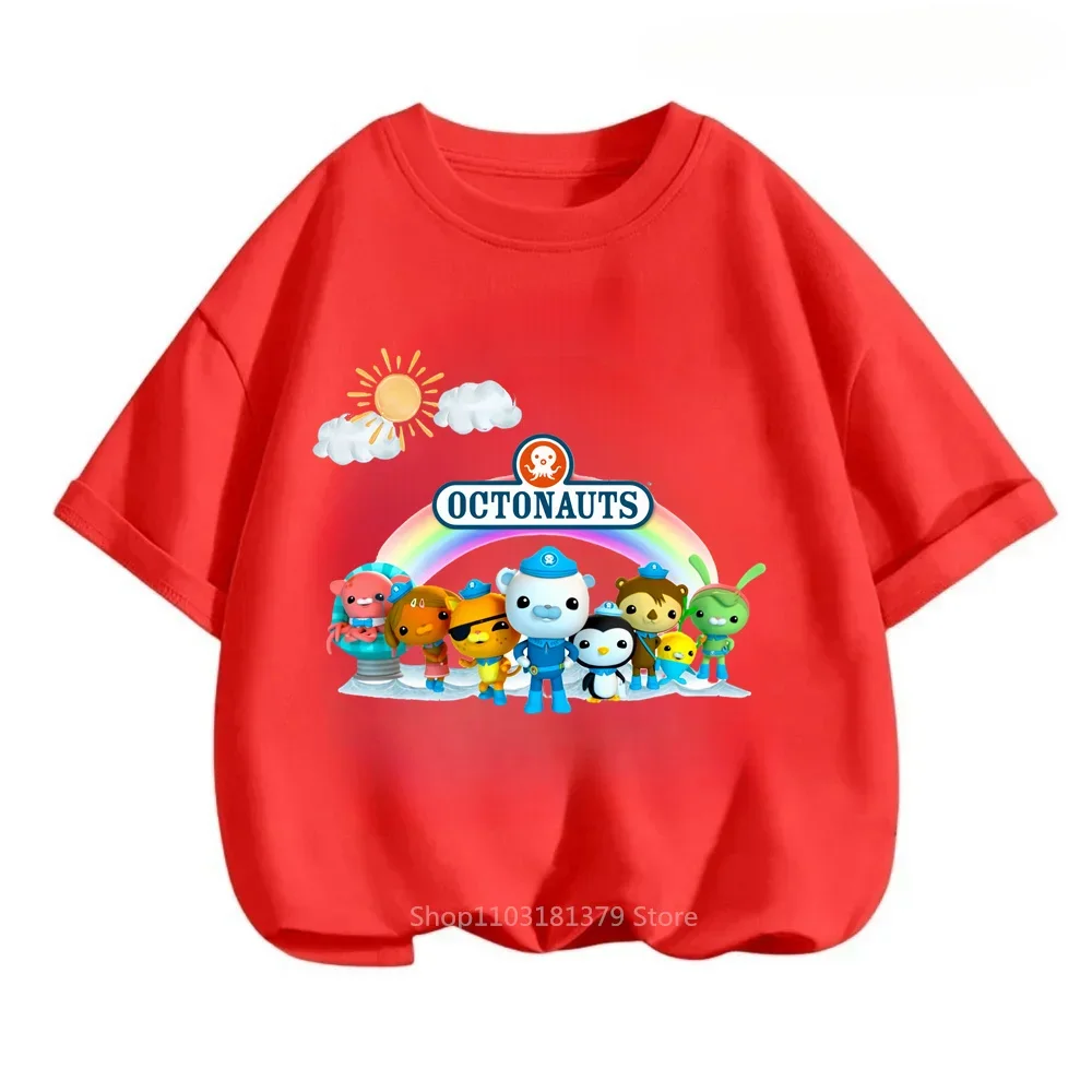 Fashionable Summertime Style! Octonauts Anime T-shirt for Boys and Girls Softly Simple Print Streetwear for Kids' Casually Look 3