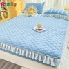 Summer Girls Solid Color Lace Bed Skirt Soft Mattress Mat Cover Home Washable Fitted Bedsheet Queen King Size(No Pillowcase) 1pc 1