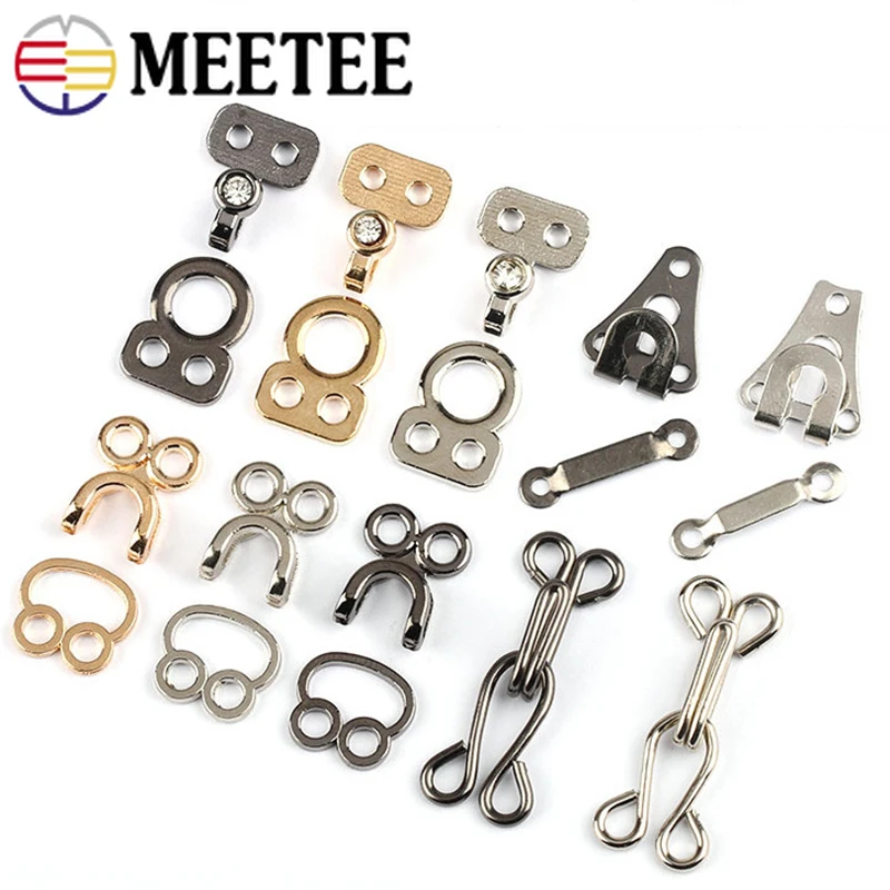 Mifengdaer 60 Set Nähhaken 3 Größen Metall Augen Verschluss BH Haken Kleidung