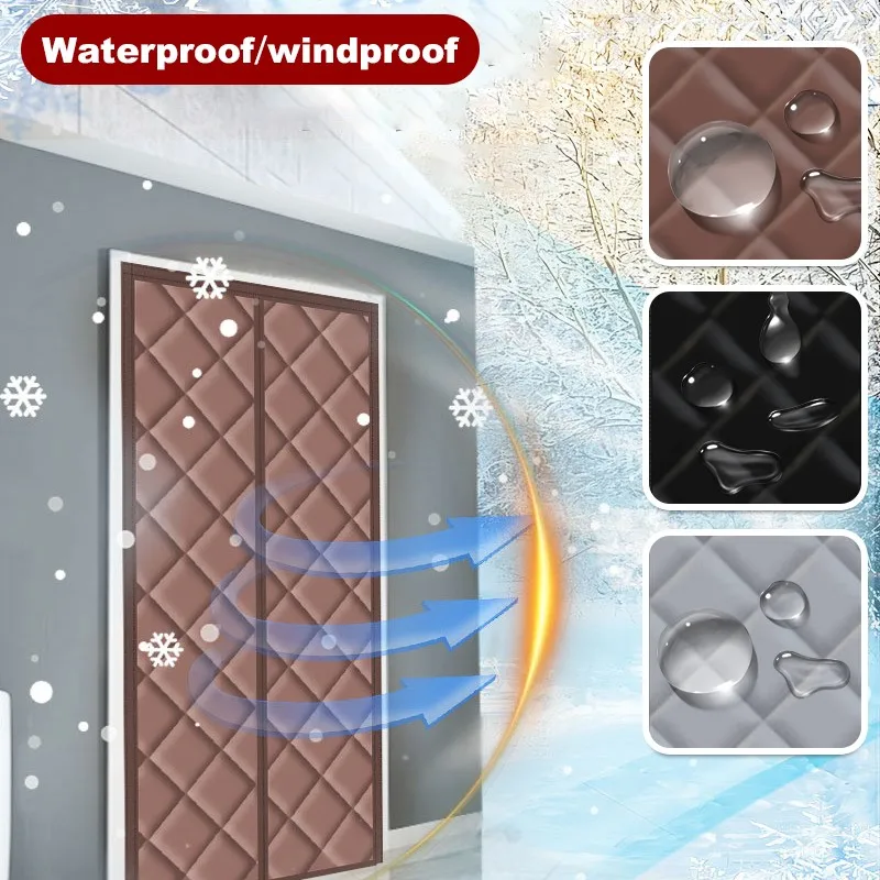 Magnetic Door Curtain Magnetic Insulated Door Curtain Waterproof Windproof & Thermal Protection for All Seasons Easy Install