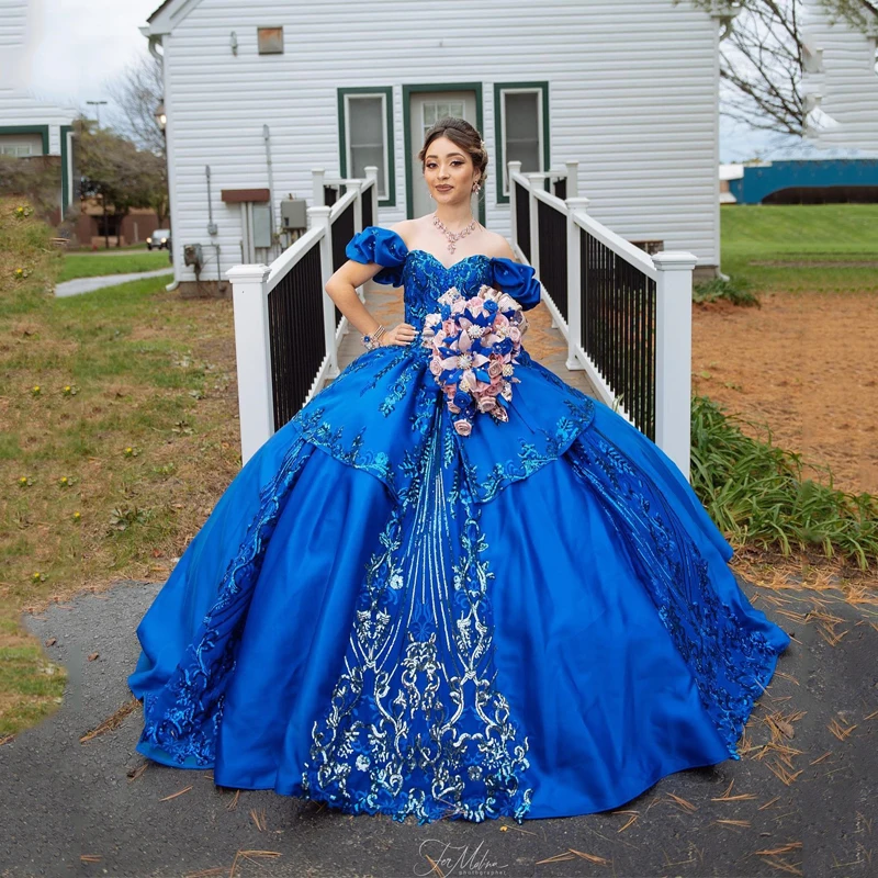 

Голубое Бальное Платье с сердечком, розовые платья для Quinceanera, Милое сексуальное платье с открытыми плечами, блестящее кружевное платье принцессы на день рождения, женское