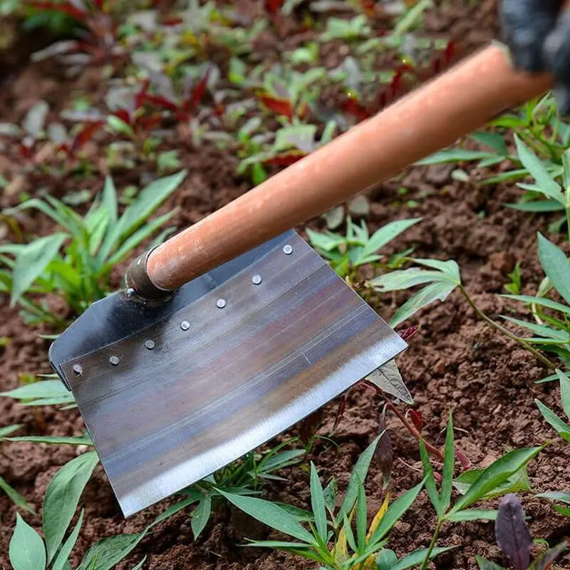 Gras Schoffelkop Staal Wieden Schep Verdikte Tuinieren Schoffel Land Ploegen Groente Aanplant Multi-Use Landbouwwerktuigen