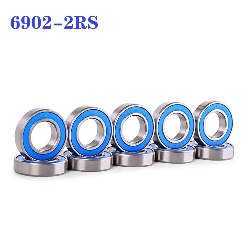 6902RS Bearing 10PCS 15x28x7mm 6902 2RS Chrome Steel Blue Sealed with Grease 6902LLU Cart Full Balls Bearing for Bike Hubs Pivot