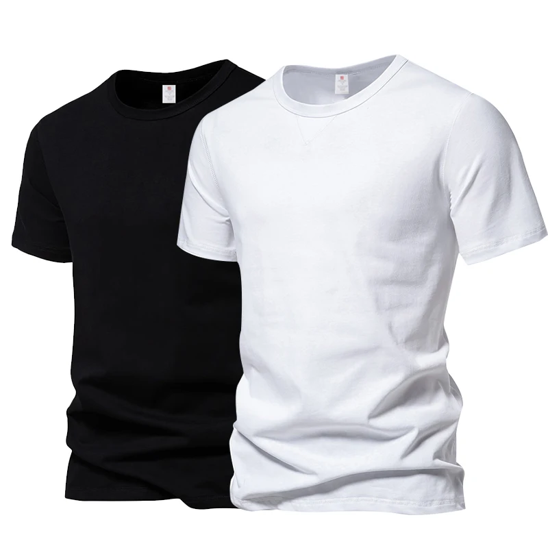 Men's Short Sleeve Basic Top Tees Casual 100% Cotton Regular Fit O-Neck ...