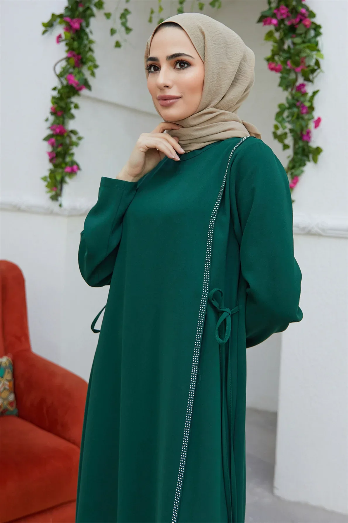 Sf11e64052c014c2a931c3698734416ddE Eid Muslim Dress Women Abaya Kimono Kaftan Beading Hijab Dresses Jilbab Dubai Robe Khimar Dubai Islam Clothes Kebaya Abayas Mallzona