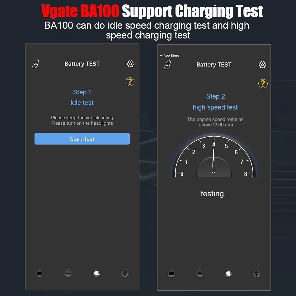 Battery Monitoring Tester Original Vgate BA100 Car Battery Tester 12V Monitor Bluetooth 4.0 Car Battery Assistant work with iOS & Android helper battery monitoring tester