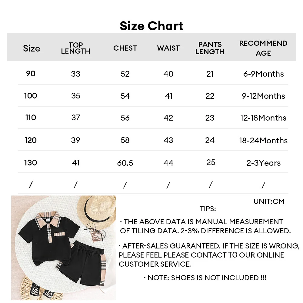 Fashion Casual Summer 2PCS Clothing for Infants and Newborn Short Sleeved Polo Shirt+Shorts Summer Set for 0-2Y Toddlers to Wear 6