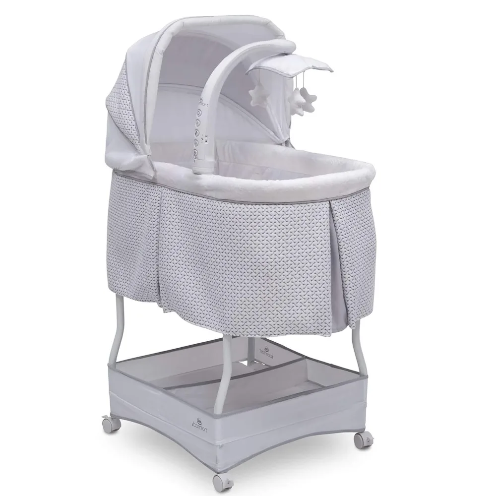 

Hands-Free Auto-Glide Bedside Bassinet - Portable Crib Features Silent, Smooth Gliding Motion That Soothes Baby, Cameron